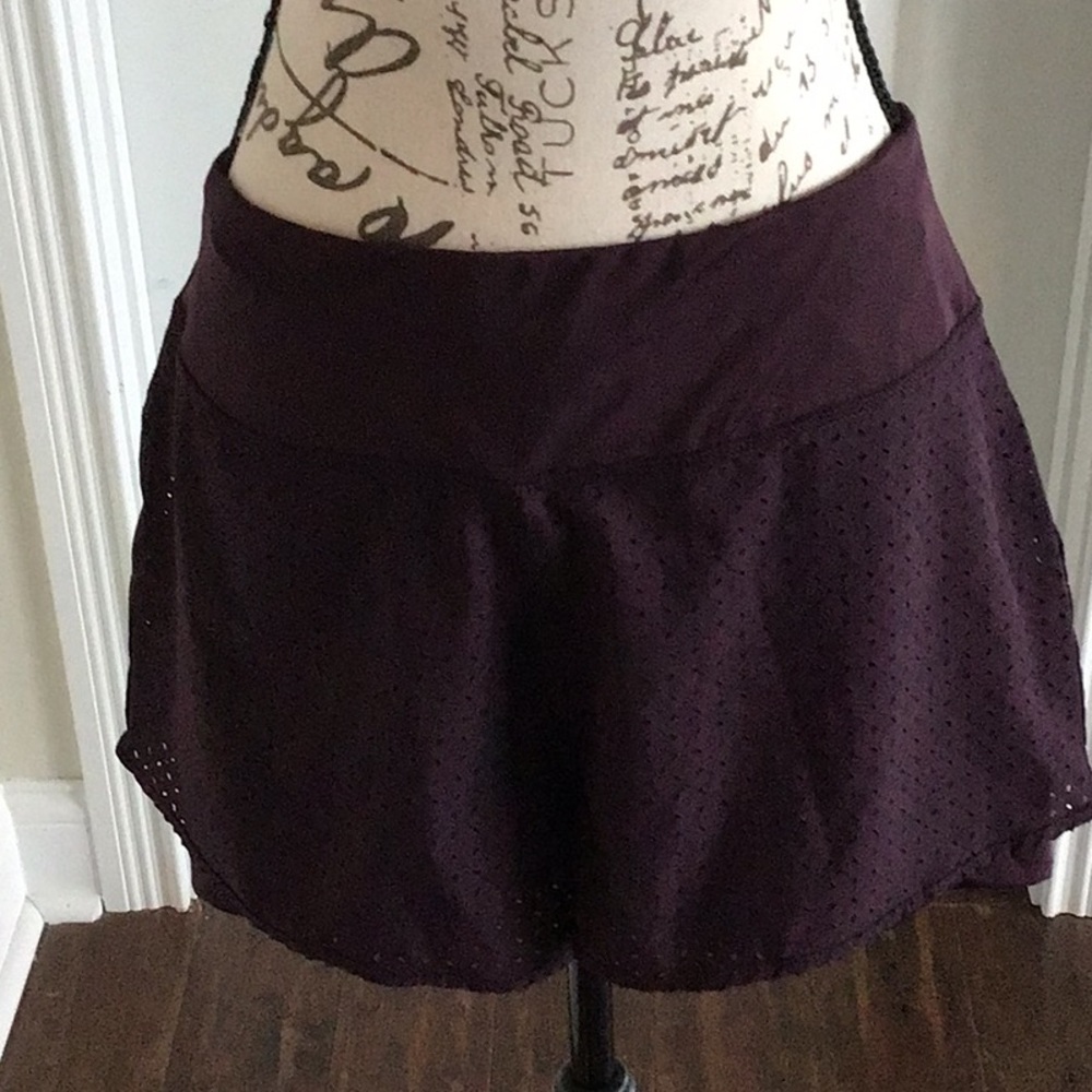 2 for $12 Marika Plum burgundy running shorts with liner Sz L